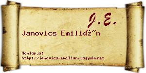 Janovics Emilián névjegykártya